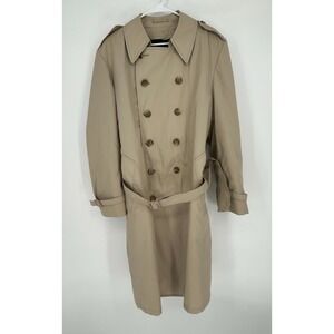 London Fog Vintage Tan Double Breasted Trench Coat Womens Small British Preppy